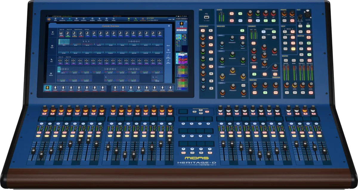 Midas HD96-24 digital mixing console with multiple touchscreens