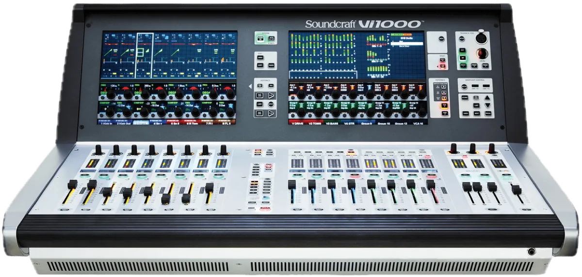 Soundcraft Vi1000 digital mixing console with Vistonics touchscreen surface
